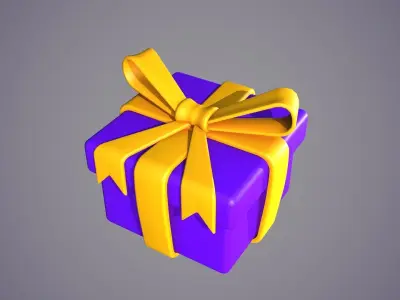 Gift Box Cartoon Low-poly 3D model