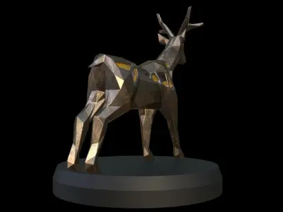Steampunk Deer Low-poly 3D model