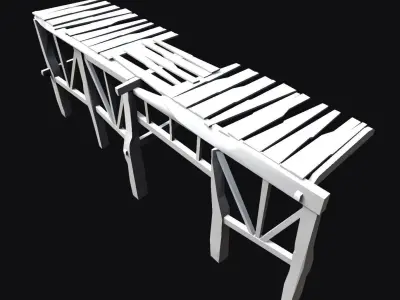 Wooden Platform Low-poly 3D model purchase