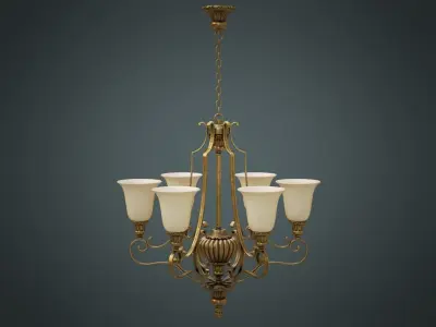 Classic Chandelier 02 - Game Ready Low-poly 3D model