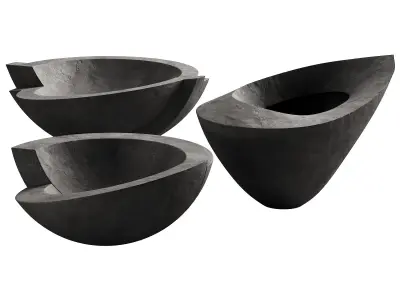 365 decorative vases and pots 03 deformed folded relief vase 02 3D model