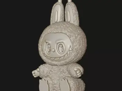 LABUBU PENDANT HOLLOW AND MONOLITHIC 3D print model