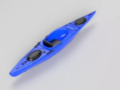 Blue Kayak 3D model