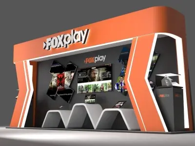 exhibition stand for fox cable service 3D model