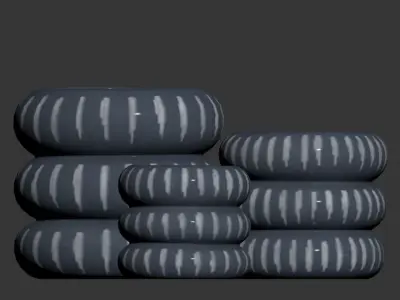 Aztec Grey White Vases 3D model