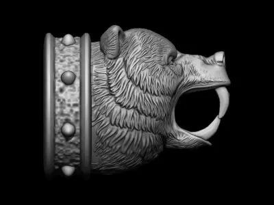 bear head decorative cord ends  3D print model