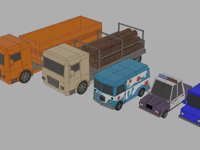 Low Poly Vehicle Pack Low-poly 3D model by ali-cayirpinar