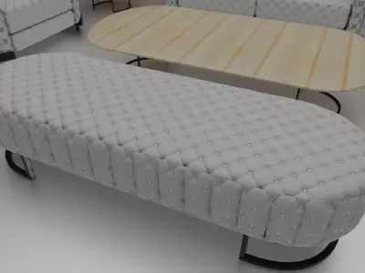 Realistic Luxury Sofa Set  High Quality 3D Model 3D model