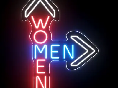 Restroom Neon Sign Low-poly 3D model