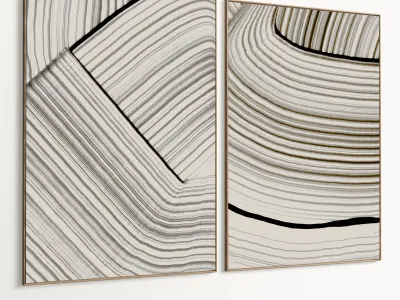 Plaster Two Photo Frame 515 Low-poly 3D model