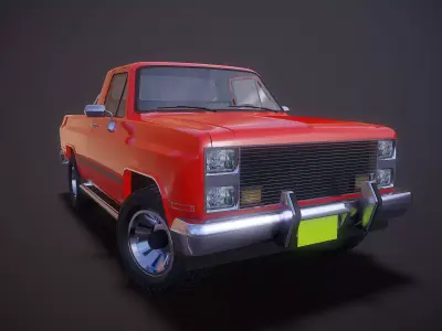 American pickup Low-poly 3D model