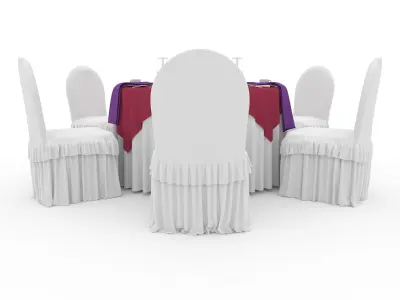 Banquet Table and Chair 42 3D model