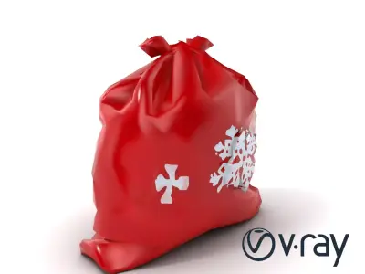 Festive Holiday Gift Sack model pack Low-poly 3D model