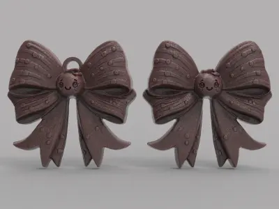 christmas tree cute ribbon row decor  3D print model