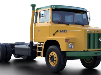 Scania LS140 6x2 54 Stock Classic Truck Low-poly 3D model