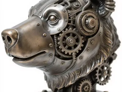 Steampunk bear 3D print model