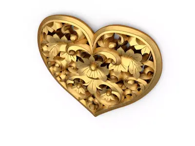 Heart decorative ornament onlay cnc 3d printing stl 02 3D print model