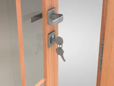 Door - Kitchen Glass Door 3D model