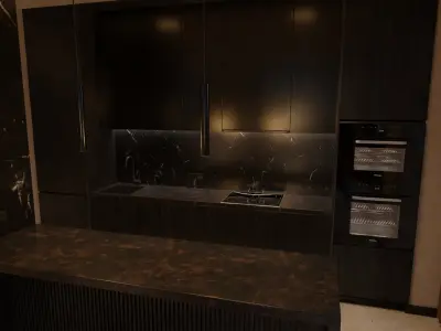  Fully Closed  Apartment Design Living Room and Kitchen 3D model