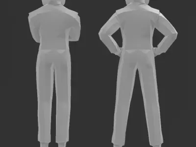 Low poly race drivers  3D print model