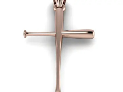 Cross Baseball Bats Pendant Charm Necklace Jewelry 3D print model