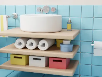 Bathroom isometric 3D model