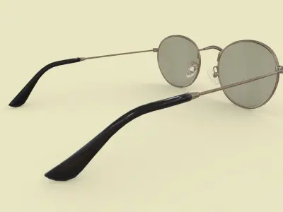 Round Polarized Sunglasses Low Poly PBR Realistic Low-poly 3D model