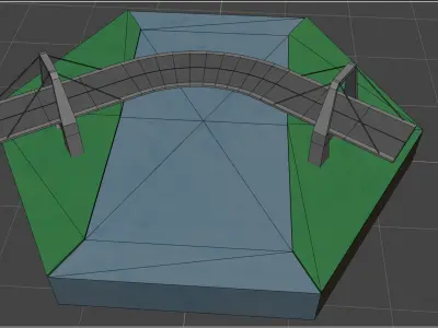 Road bridge hexagonal plant 3D model