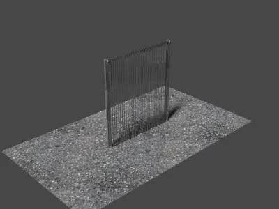 Metal Fence Low-poly 3D model