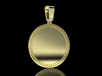 Cuban link pendant 2 inch diameter 3D print model