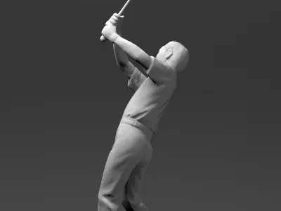 Male Golfer statue 3D model