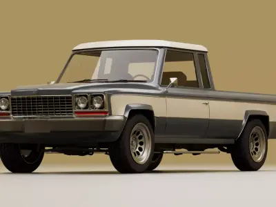 70s generic pickup truck Low-poly 3D model