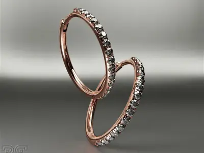 Luxury Diamond hoop earrings round rings printable 3D print model