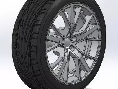 Rim with tire 1-18 3D print model
