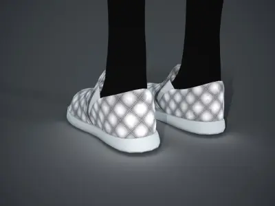 White Leather Shoes Style 2  Low-poly 3D model