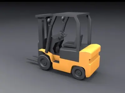 Forklift truck Low-poly 3D model