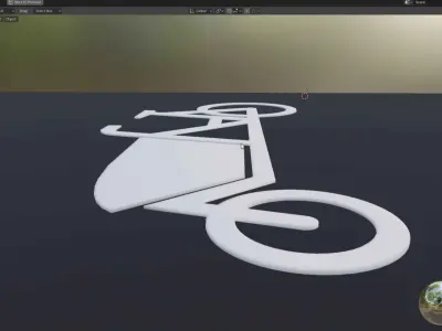 Road Marking Cargo Bike - Fahrbahnmarkierung Lastenrad Free 3D model