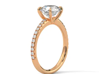 solitaire ring with detail images and 360 render videos 94 3D print model