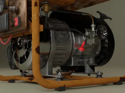 Retro Portable Power Generator 3D model