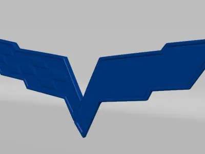 corvette logo old 3D model 3D print model