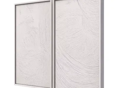 3D Texture White Wall Decor 3D model