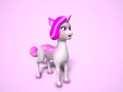 Cartoon unicorn Low-poly 3D model purchase