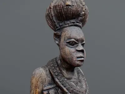 Queen Iden - Ebony Wood Low-poly 3D model