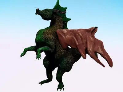 the dragon is green 3D model