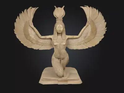 Winged Goddess Statue Divine Monument Model  3D model