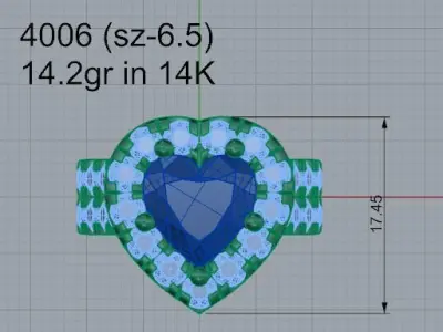 Heart Halo Ring 4006 3D print model