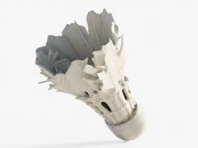 Scanned badminton shuttlecock Low-poly 3D model
