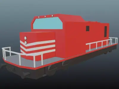 Lowpoly Train car Free low-poly 3D model