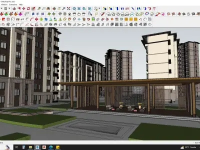 Highrise cluster with luxury apartments 3d model 3D model