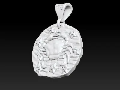 Horoscope Cancer pendant 3D print model
